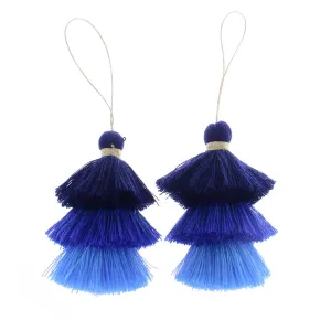 Cotton Tiered Tassel Earrings Pendants Tassels for jewelry making Tassel Stack Necklace Earrings,2pcs/lot
