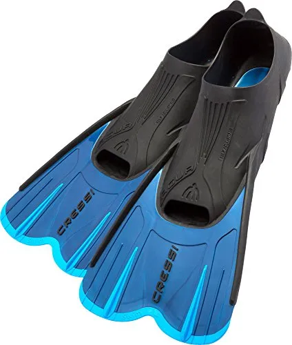 Cressi Agua Short Fins for Swimming and Snorkeling, Blue, UK 12/13