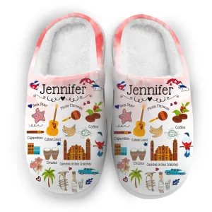 Cuba Customized Slippers With Symbols, Cities, Foods