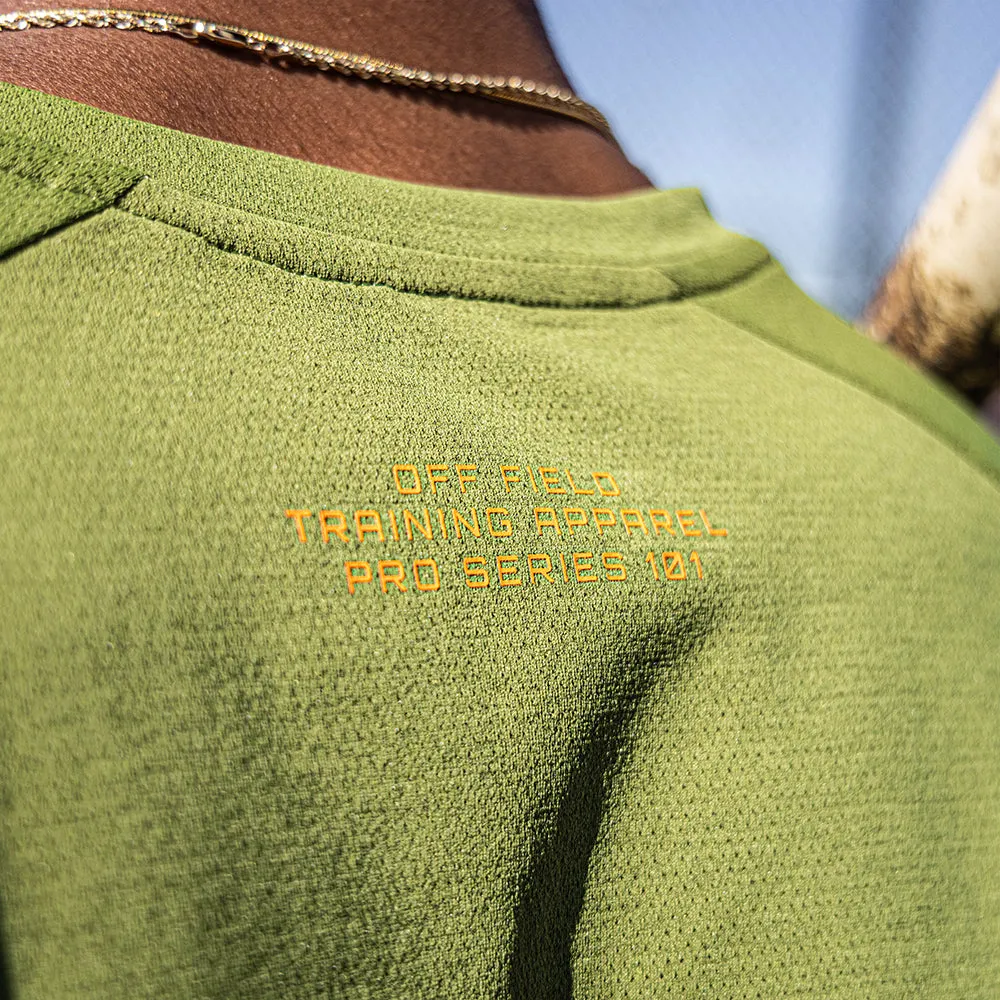 Diamond Tech Tee - Olive Green/Orange