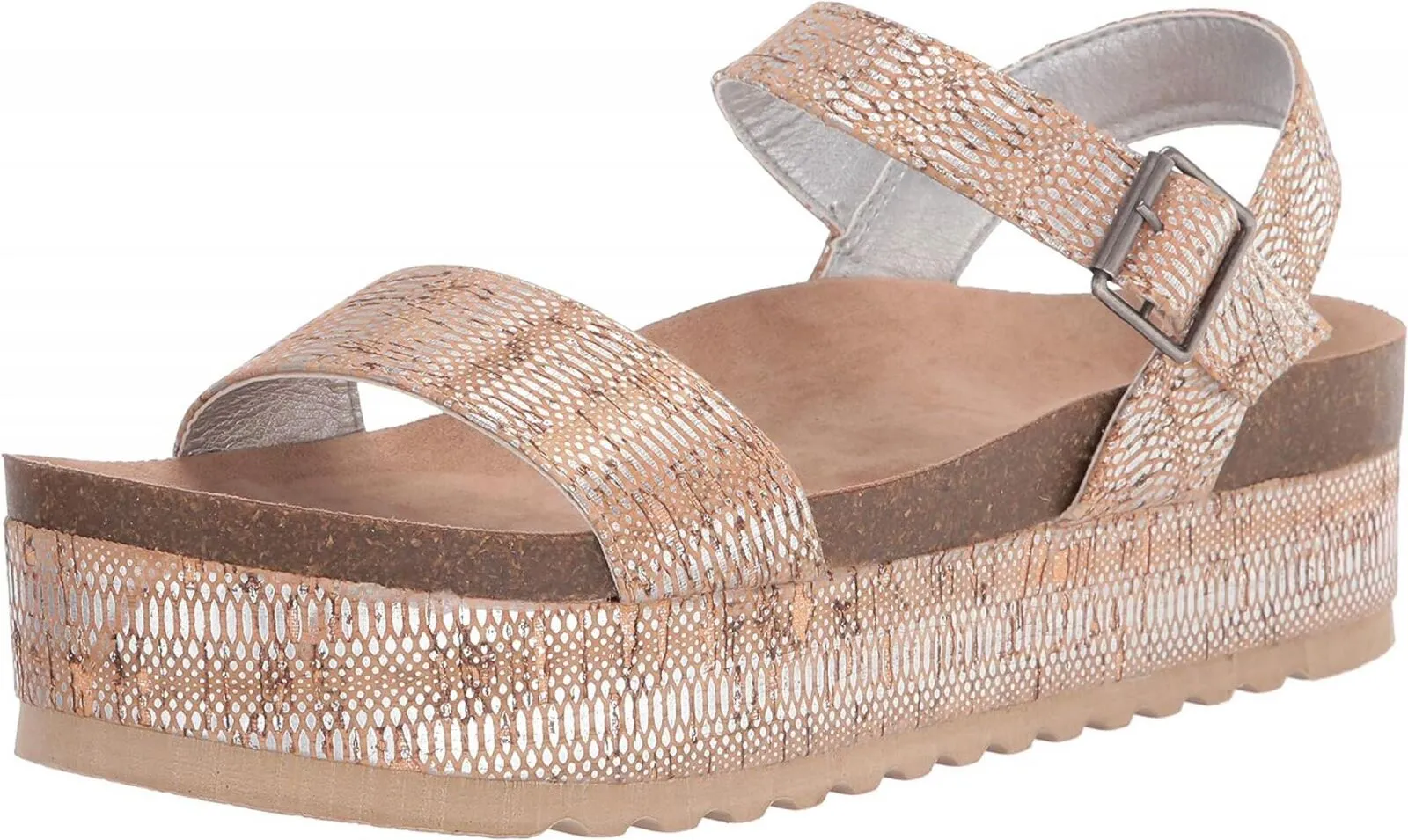 Dirty Laundry by Chinese Laundry Women's Wedge Sandal PALMS CORK Silver Brown 8M