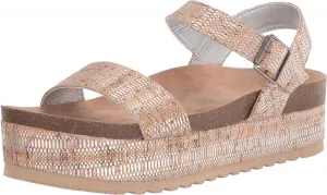 Dirty Laundry by Chinese Laundry Women's Wedge Sandal PALMS CORK Silver Brown 8M