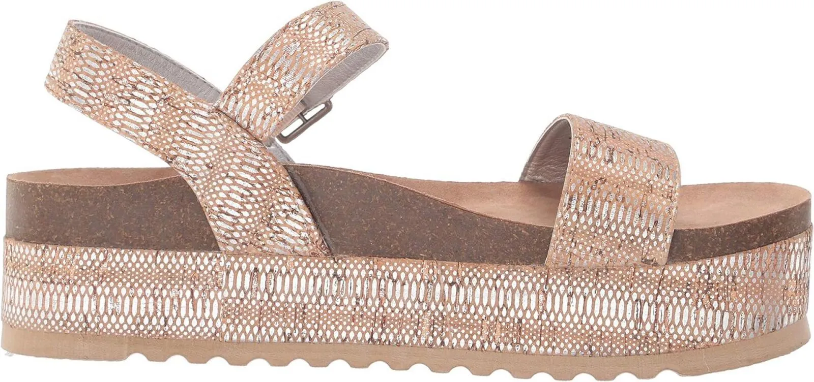 Dirty Laundry by Chinese Laundry Women's Wedge Sandal PALMS CORK Silver Brown 8M