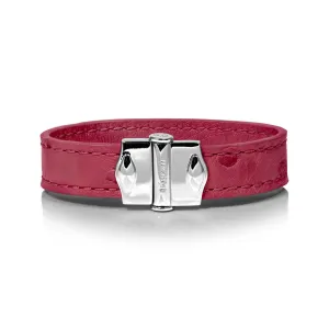 D'Monti Marseille Pink - France Luxe Genuine Ostrich Leather Womens Bracelet