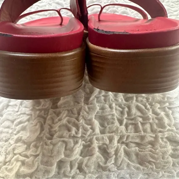 Donald J. Pliner Farris Wedge Sandal in Tomato Red Size 11