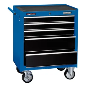 Draper 5 Drawer Rollcab with Ball Bearing Slides - Blue - EX-D