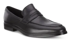 Ecco Men's 621684 Melbourne Black Leather Penny Loafer Slip On Dress Shoe
