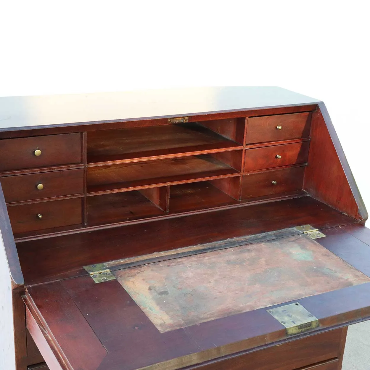 English George II Chippendale Figured Padauk Slant Front Desk