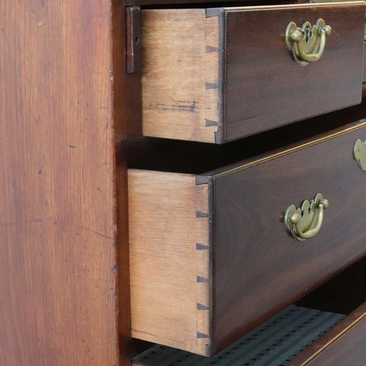 English George II Chippendale Figured Padauk Slant Front Desk