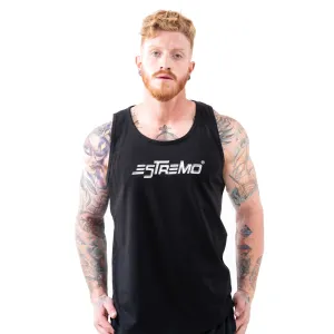 Estremo Fitness Flex-Knit Scoop Neck Stringer Vests - Black