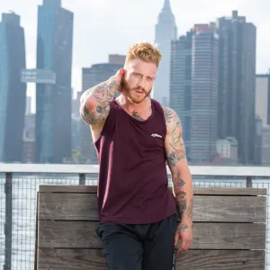 Estremo Fitness Flex-Knit Scoop Neck Stringer Vests - Burgundy
