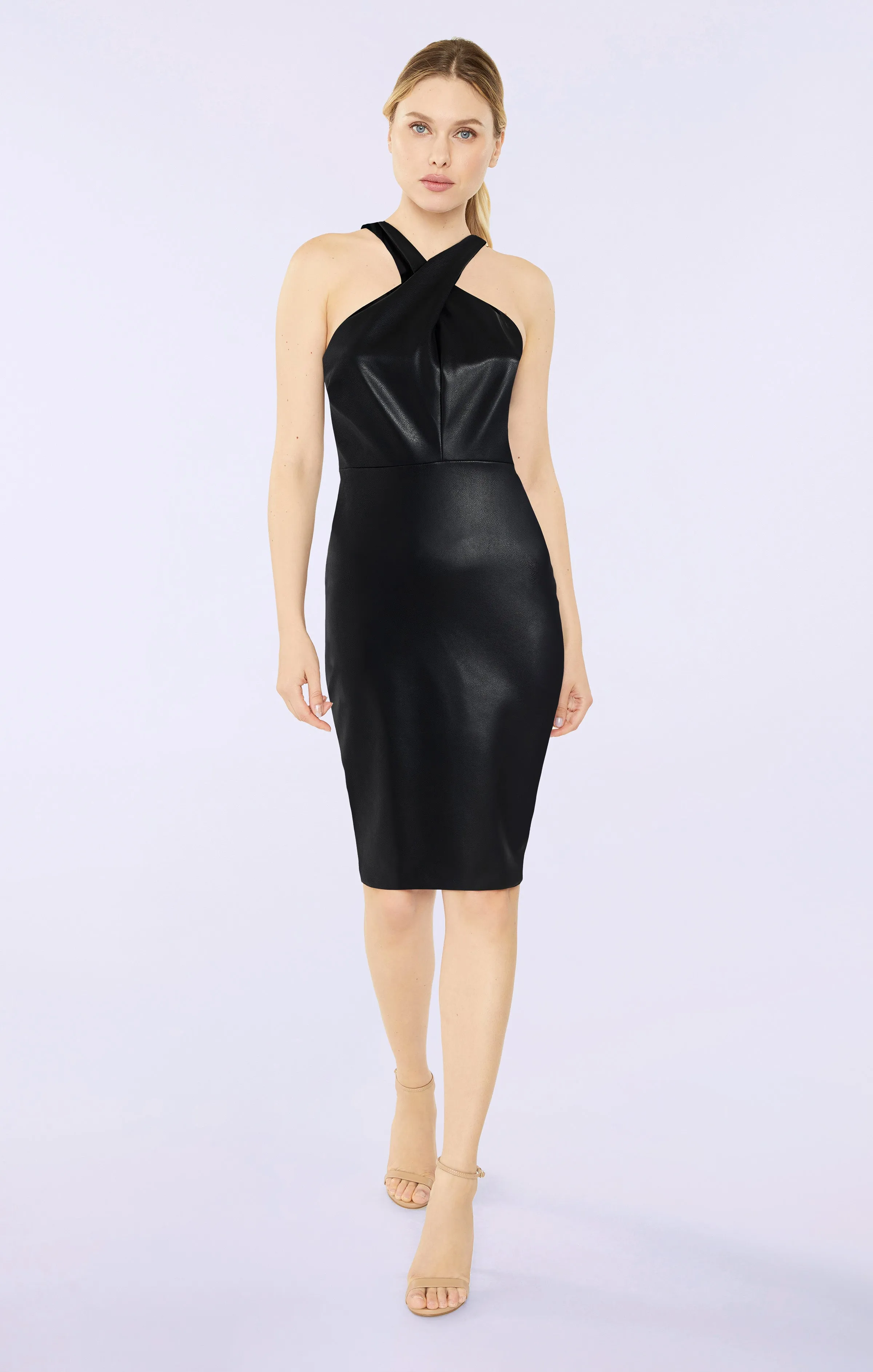 Faux Leather Carolyn Dress