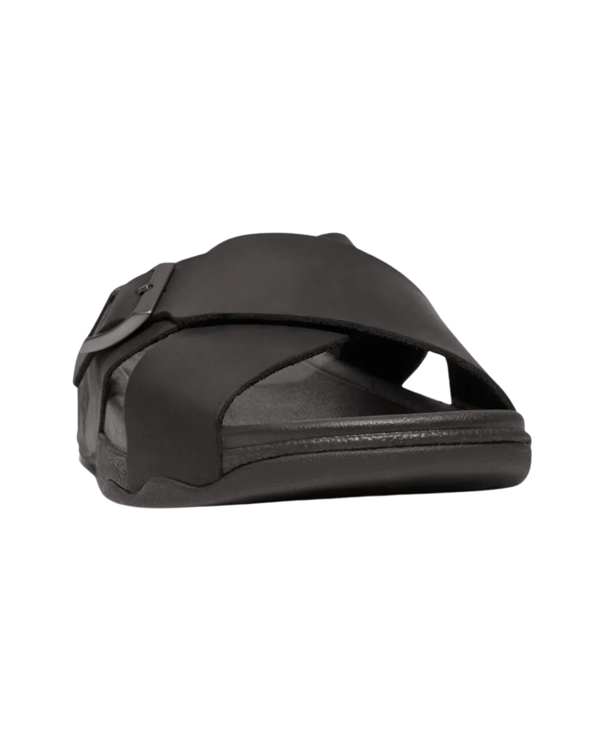 FitFlop Surfer Buckle Nubuck Mens Cross Slides Black