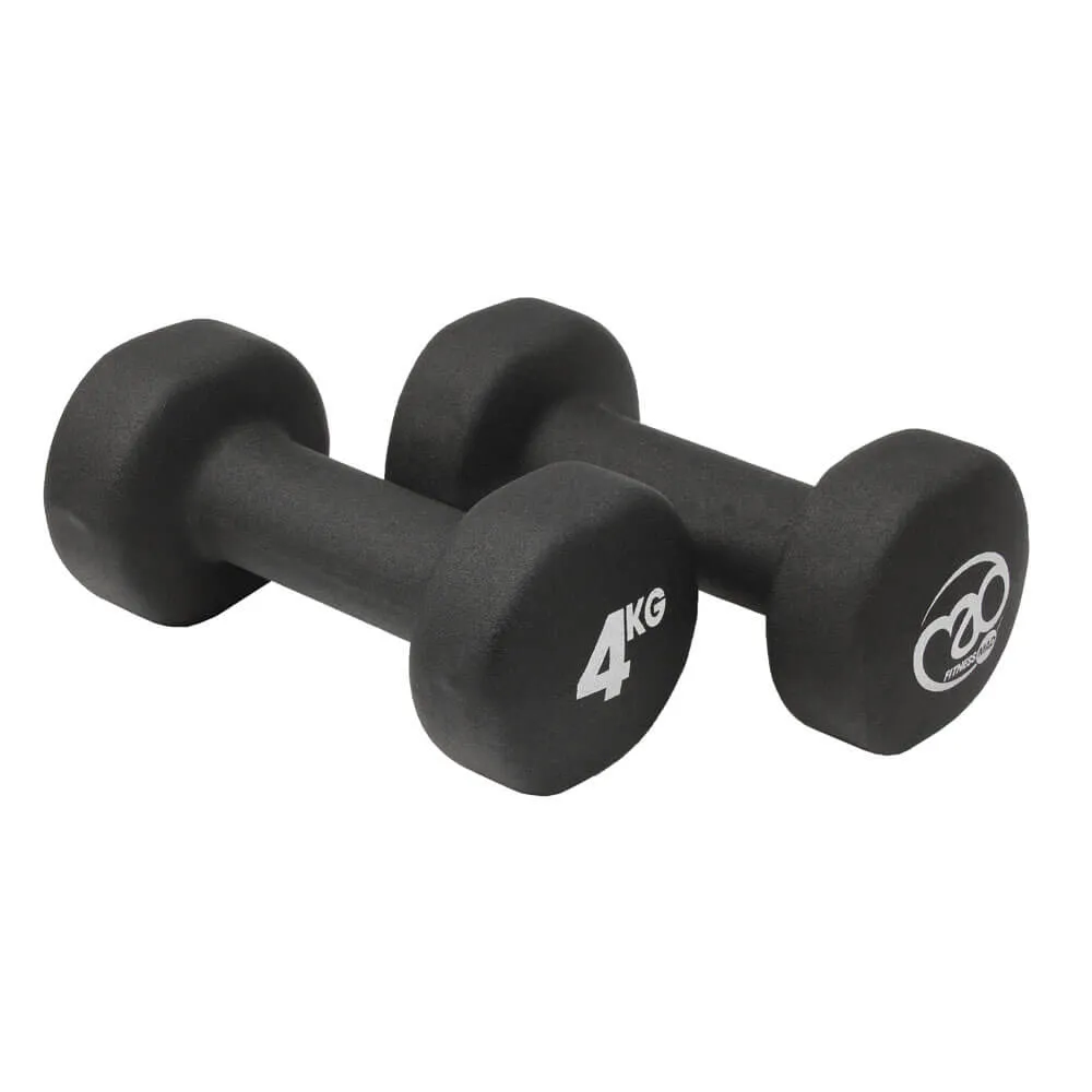 Fitness Mad 4kg Black Dumbbells