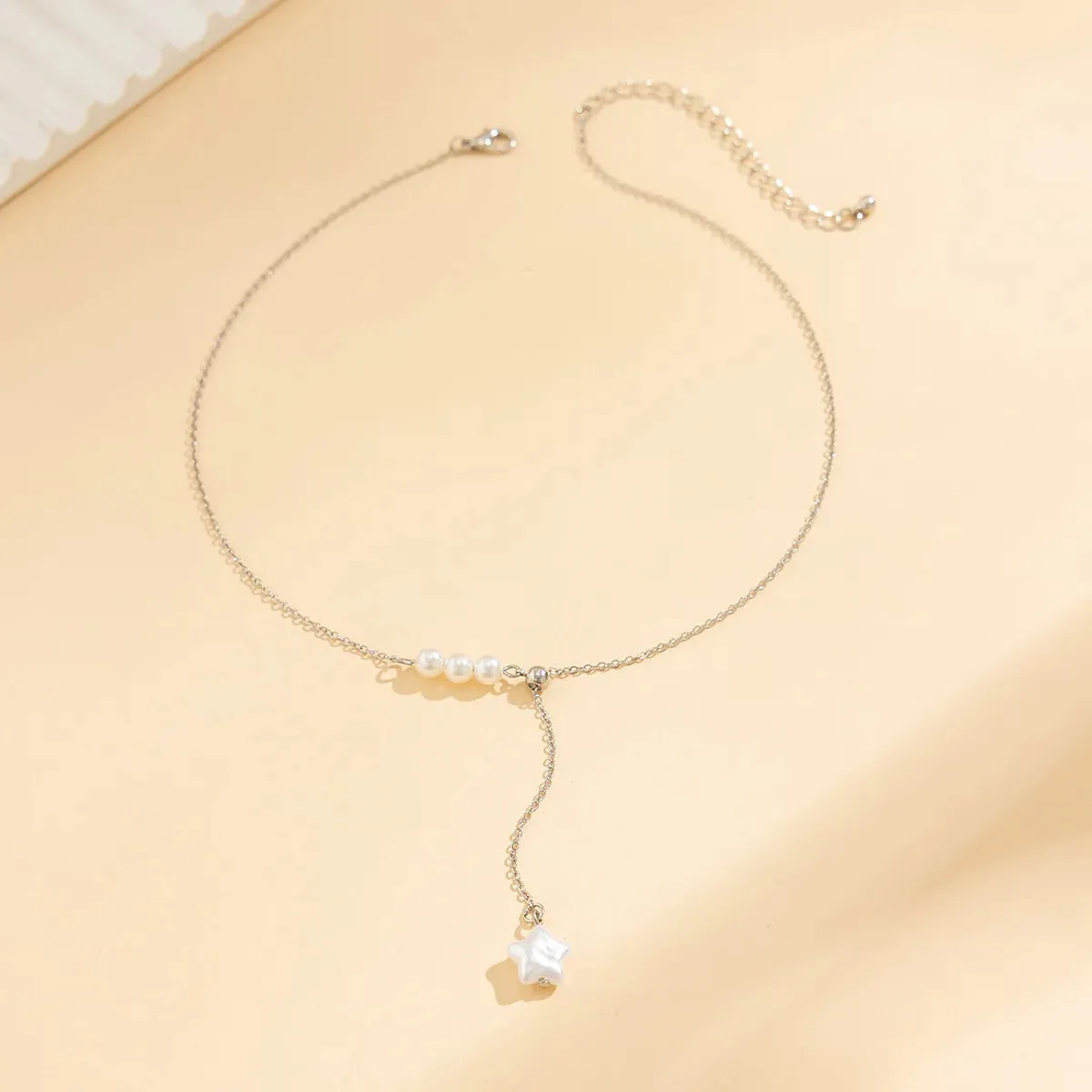 Five-Pointed Star Pearl Tassel Necklace