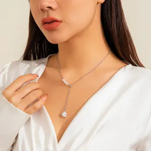Five-Pointed Star Pearl Tassel Necklace