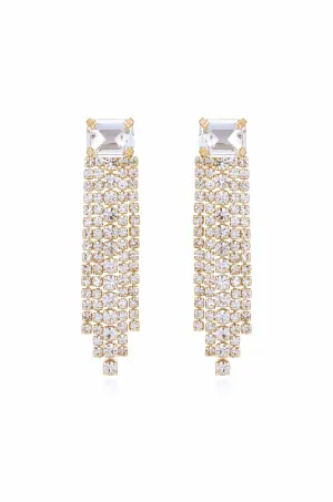 Formal Crystal Fringe Drop Earrings