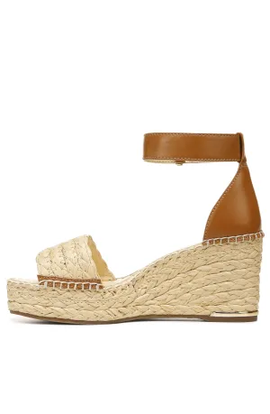 Franco Sarto Womens Clemens Raffia Espadrille Wedge Sandals Natural Raffia/Brown 7.5M