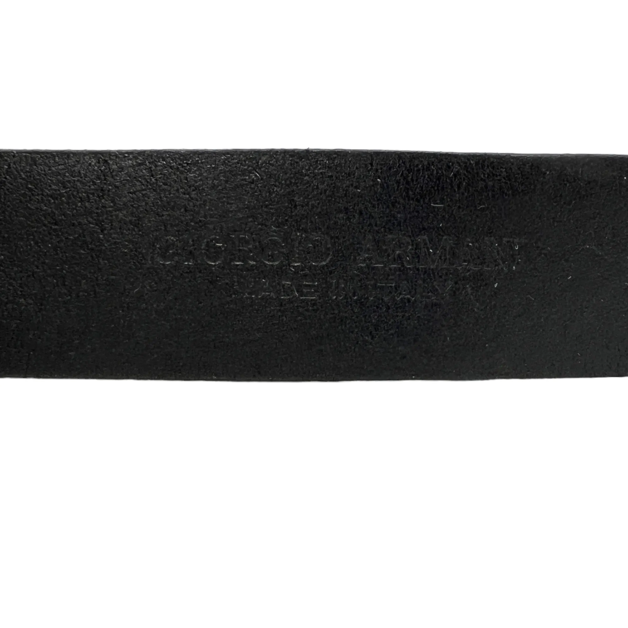 Giorgio Armani Leather Belt with MCM Silver Tone Buckle - Black