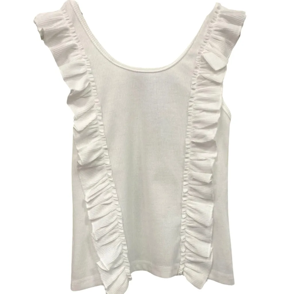Girls Knitted Tank Top -White..