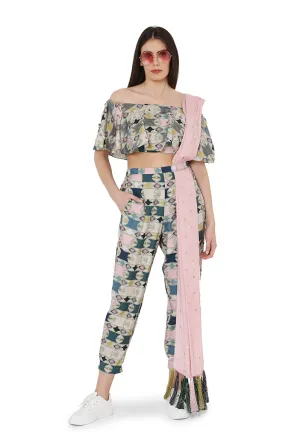 Green Printed Jogger Set