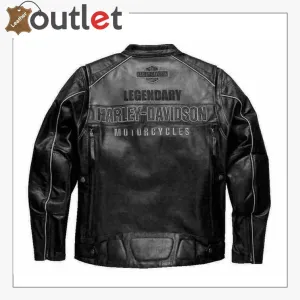 Harley Davidson Men's VOTARY Black Gray Leather Jacket