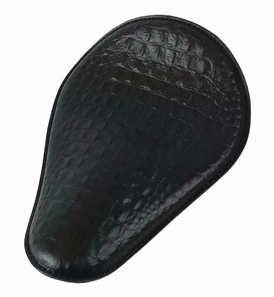 Harley Sportster Chopper Bobber  Spring Seat Black Alligator Embossed LeatherUSA