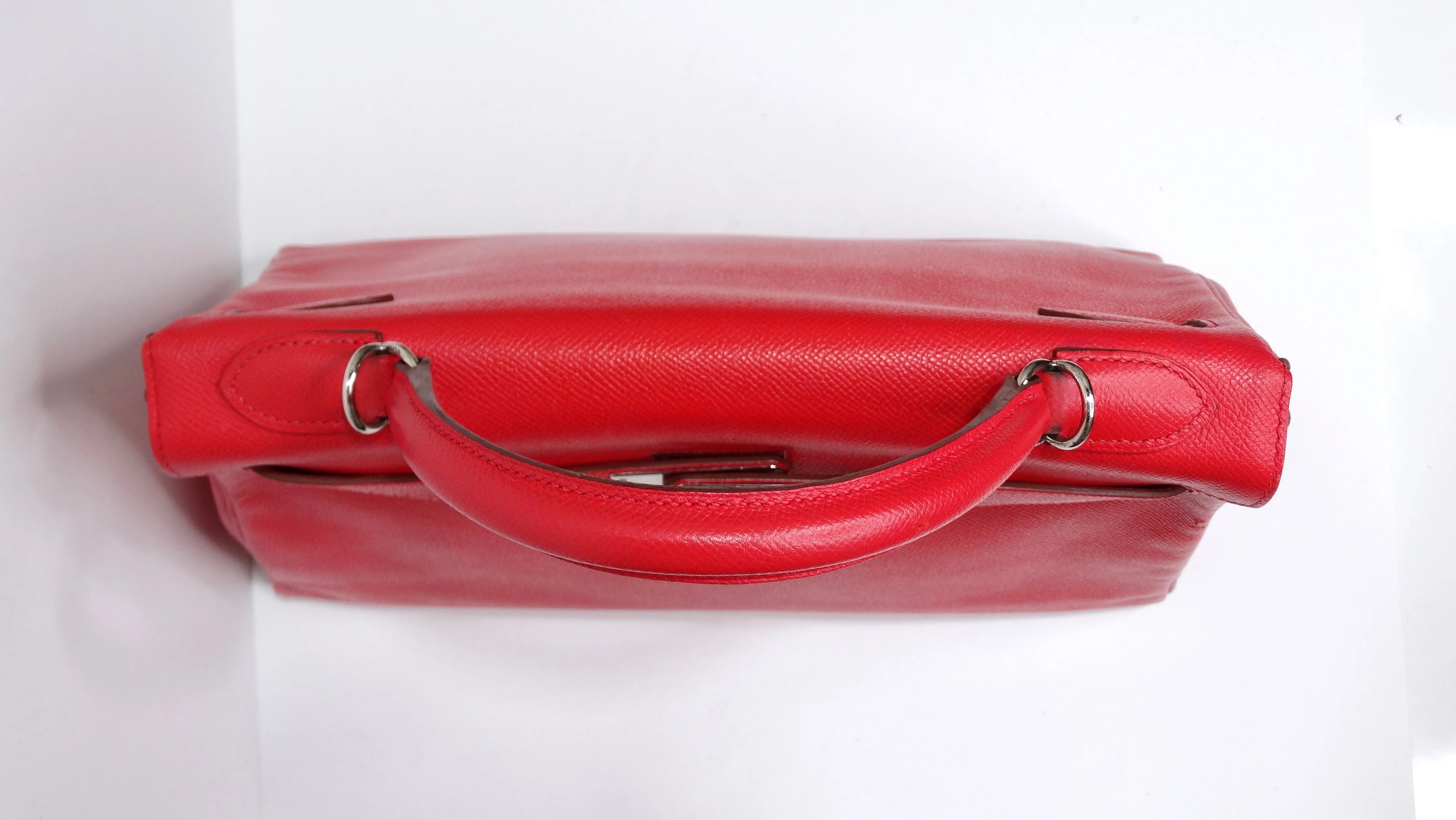 Hermes Red Epsom Kelly Sellier 32 Rouge Casaque