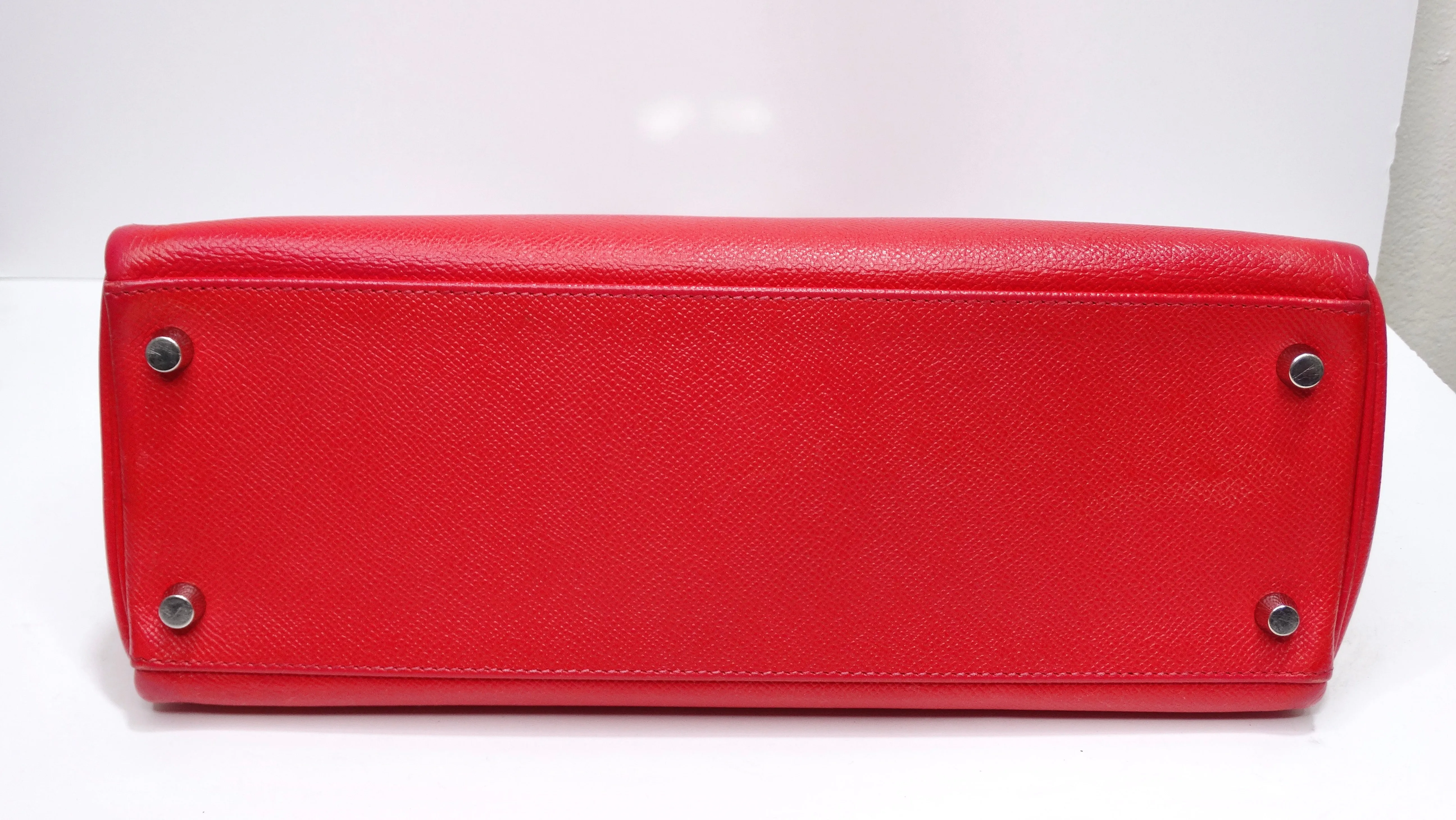 Hermes Red Epsom Kelly Sellier 32 Rouge Casaque