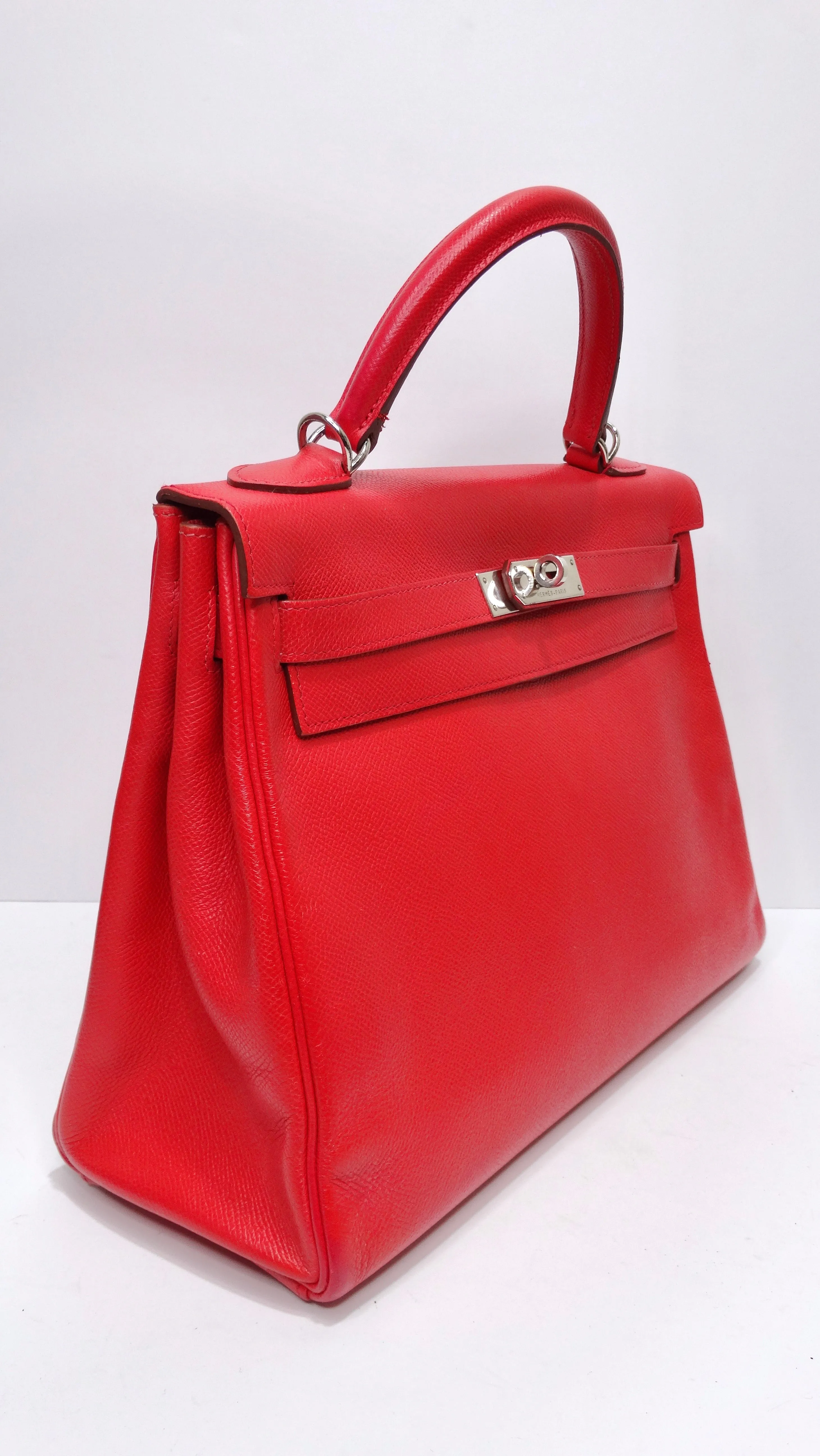 Hermes Red Epsom Kelly Sellier 32 Rouge Casaque