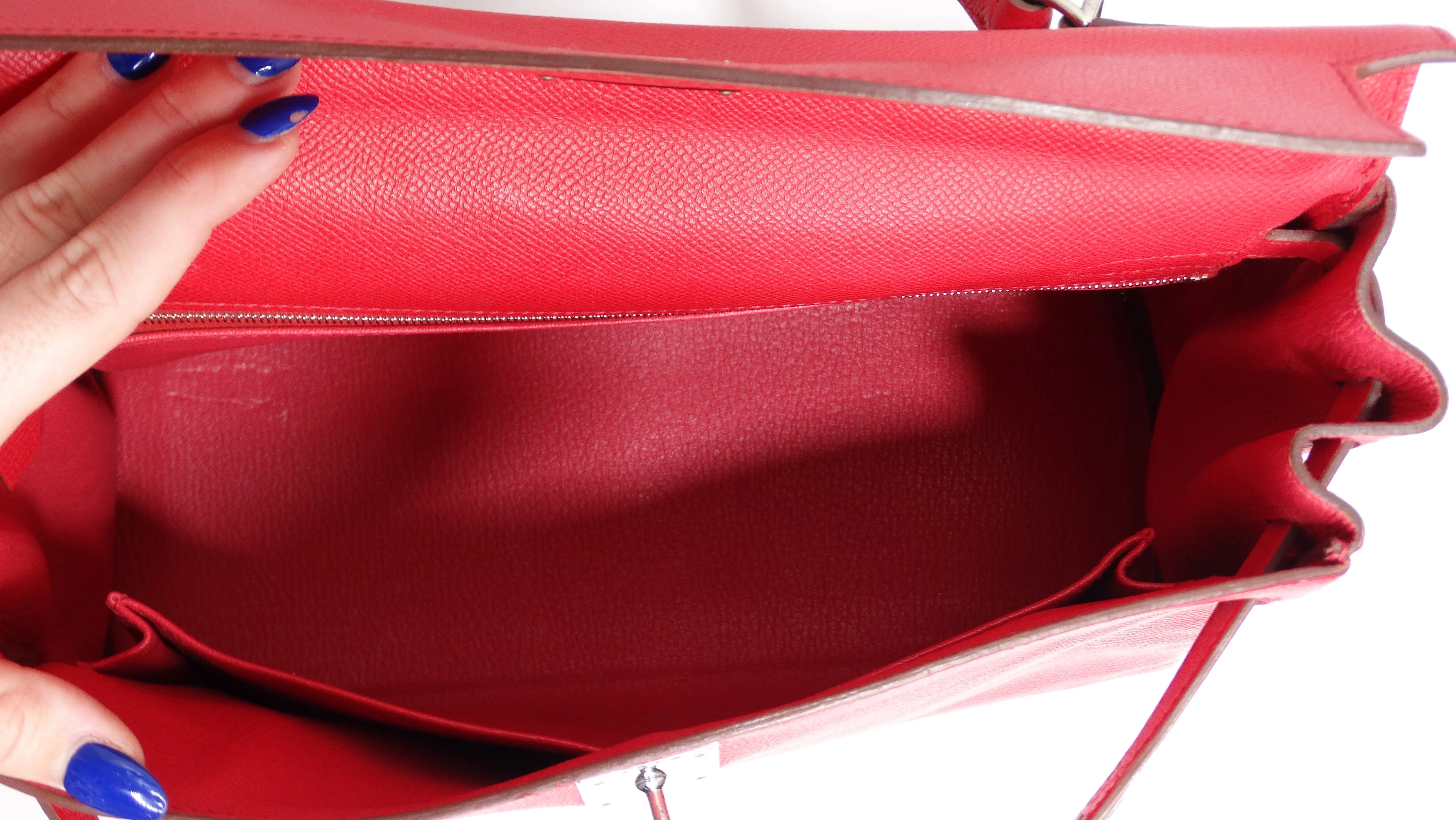Hermes Red Epsom Kelly Sellier 32 Rouge Casaque