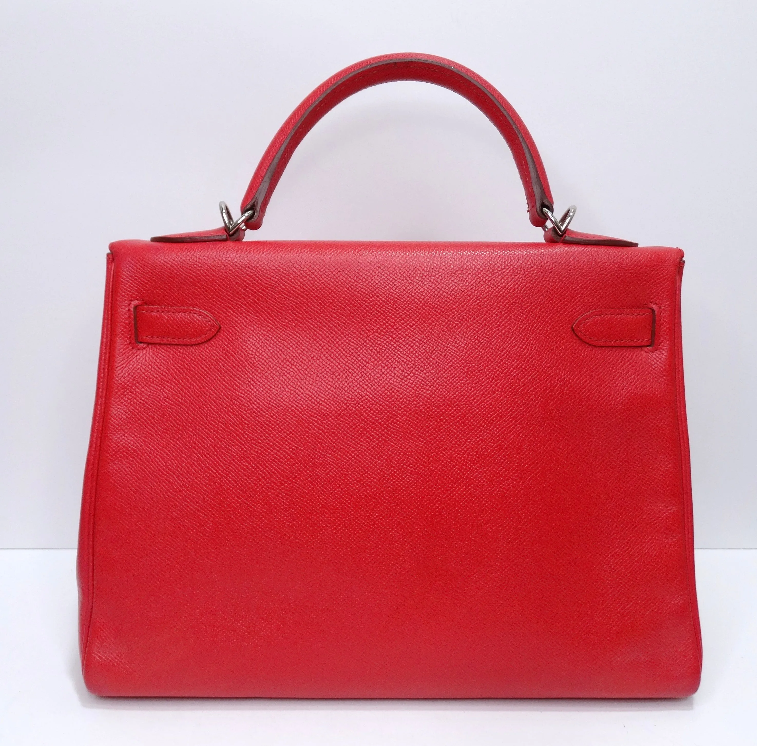 Hermes Red Epsom Kelly Sellier 32 Rouge Casaque