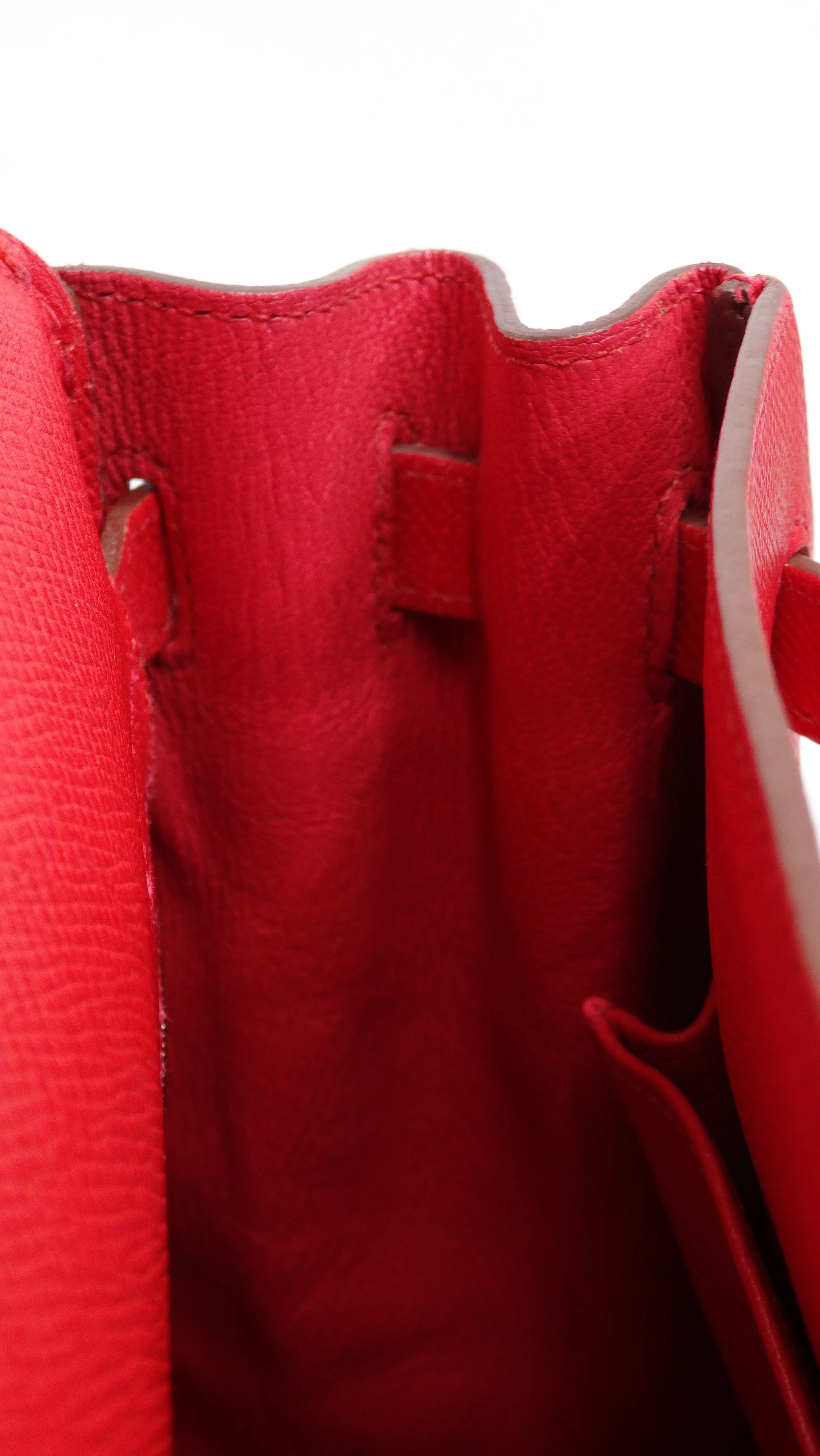 Hermes Red Epsom Kelly Sellier 32 Rouge Casaque