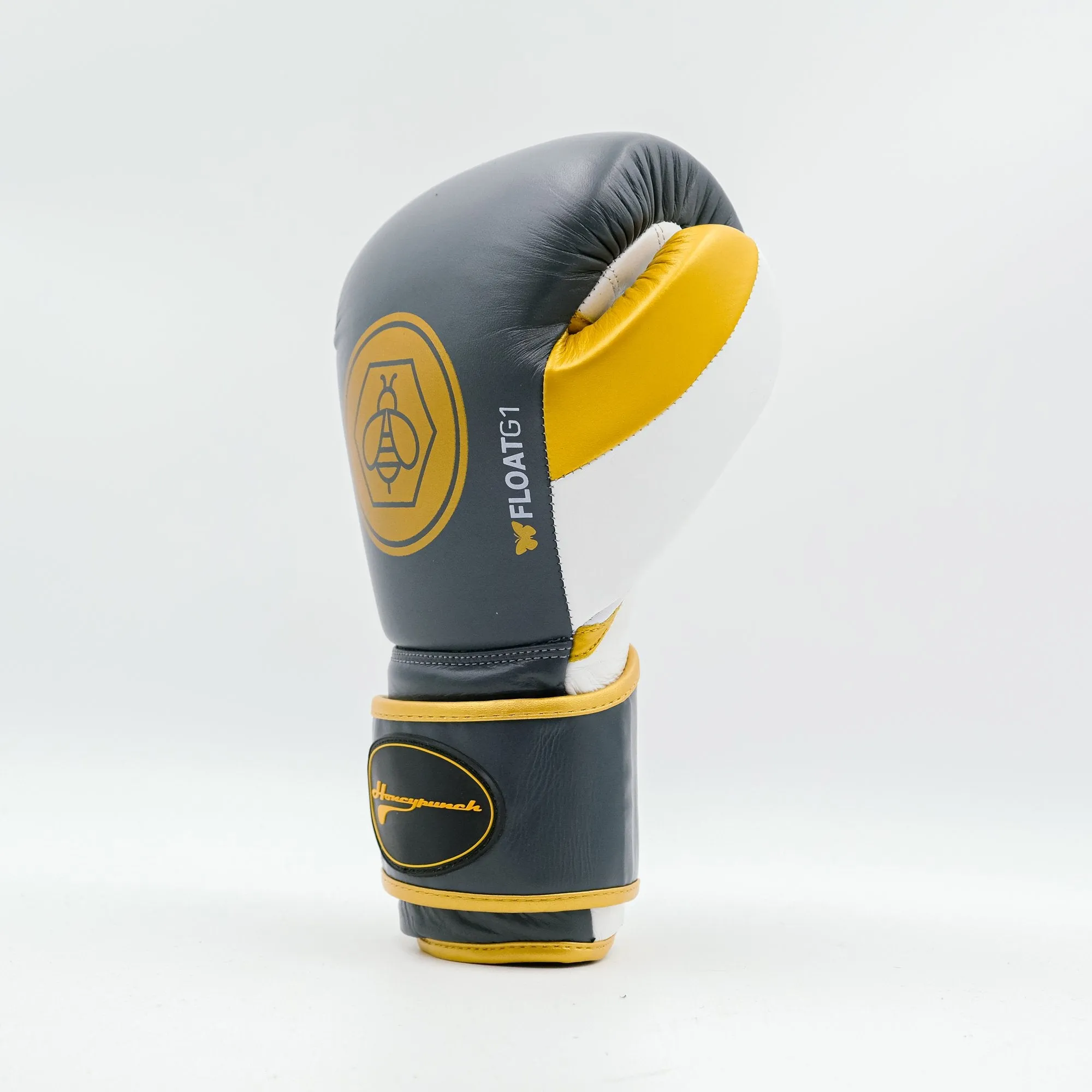 Honey Punch Pro Spar Boxing Glove Grey / Gold / White