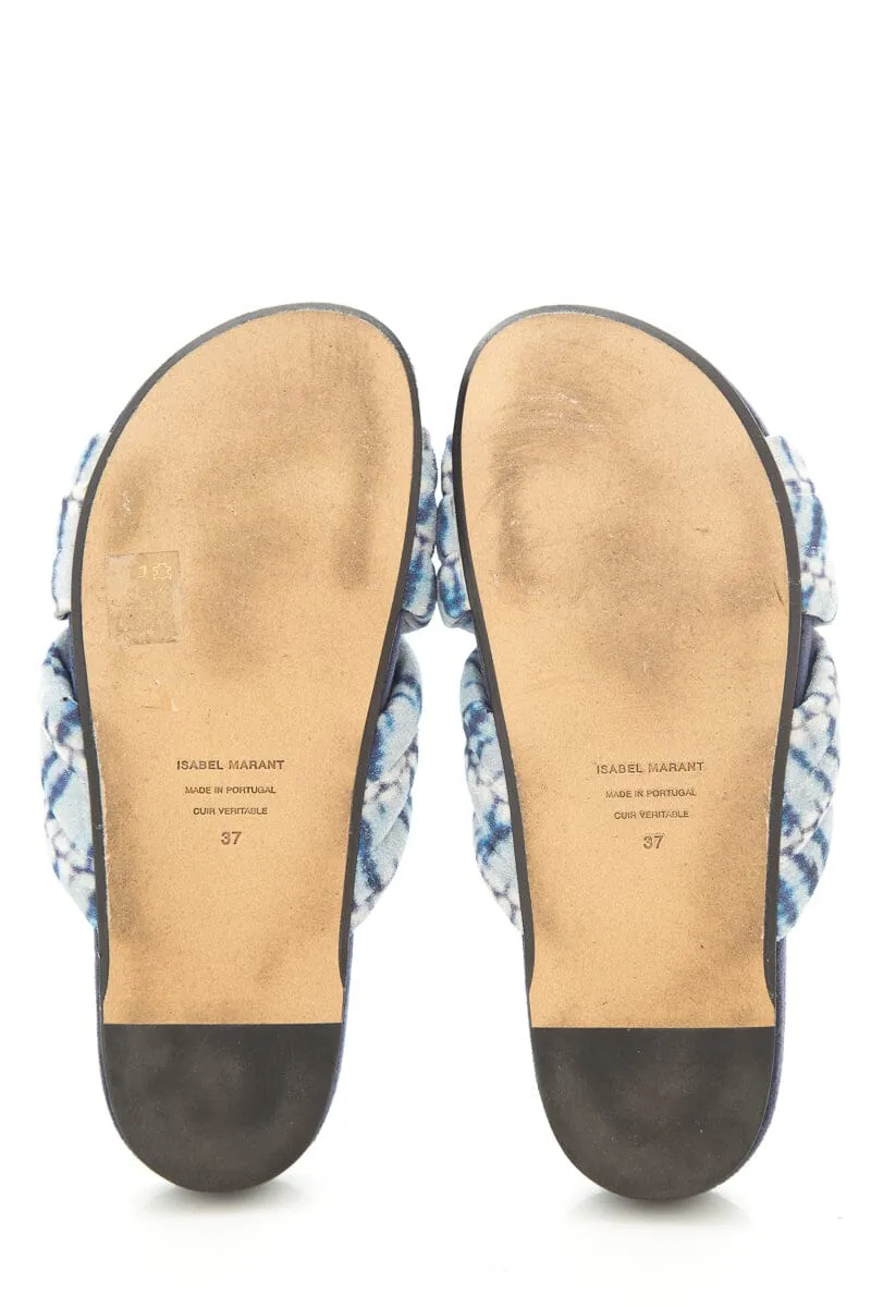 Isabel Marant Blue Tye Dye Slides SZ 37