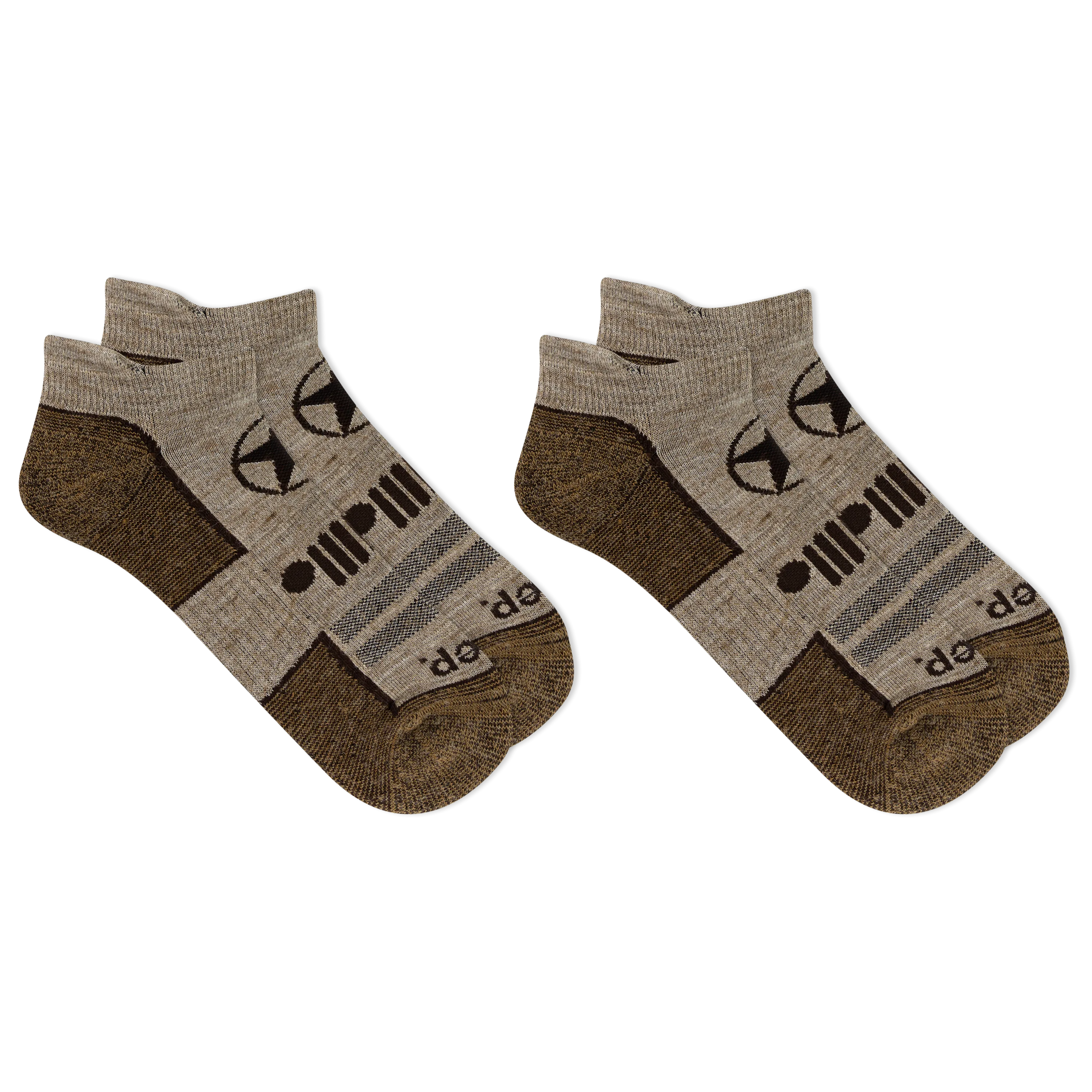 Jeep® Women's Wool Blend Trail No Show Socks 2 Pair Pack - Breathable, Cushioned Comfort