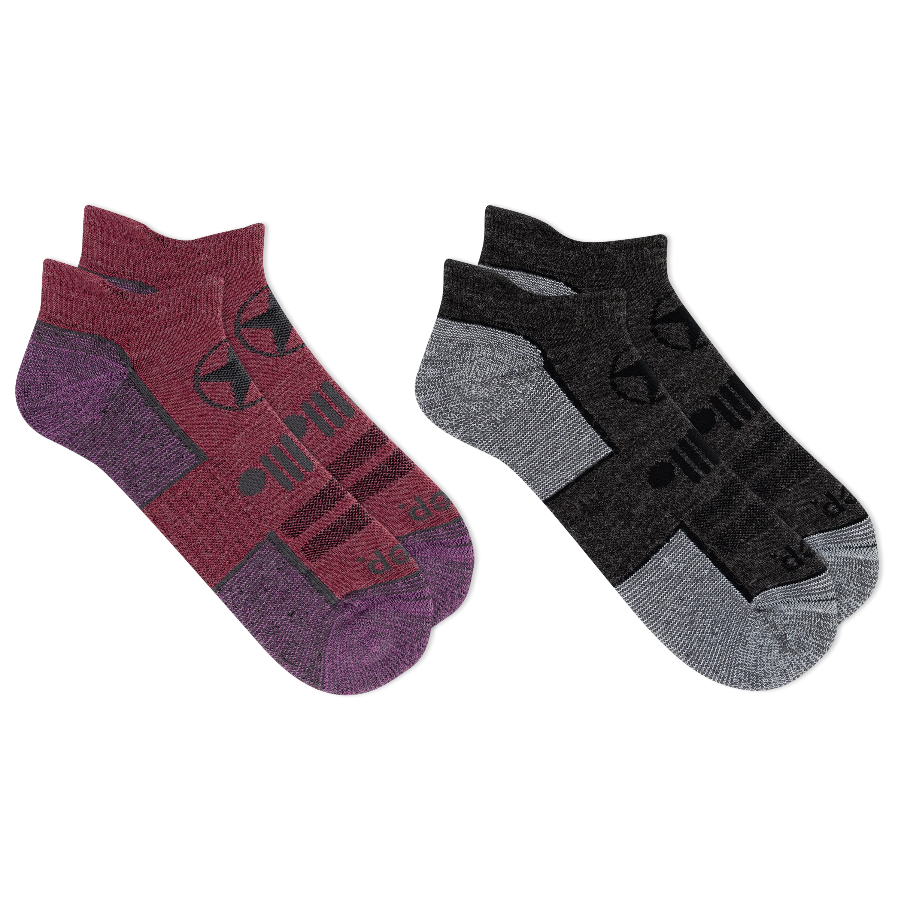 Jeep® Women's Wool Blend Trail No Show Socks 2 Pair Pack - Breathable, Cushioned Comfort
