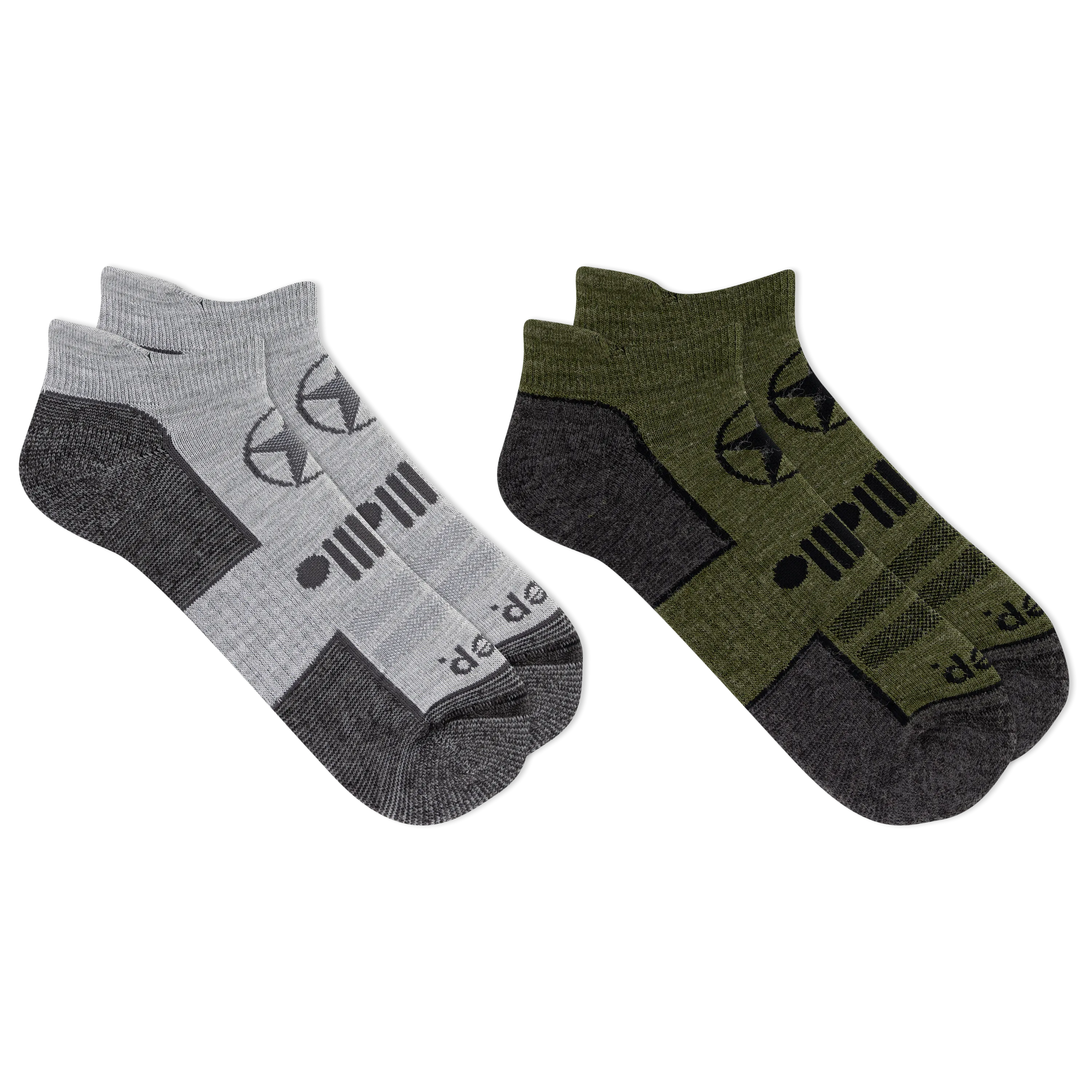 Jeep® Women's Wool Blend Trail No Show Socks 2 Pair Pack - Breathable, Cushioned Comfort