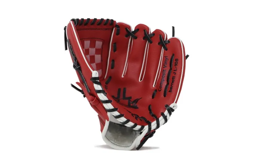 JL-105-baseball glove, outfiled, REG size 10.5" red