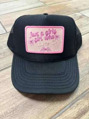 Just a Girly Girl Who Loves God Patch Foam Hat