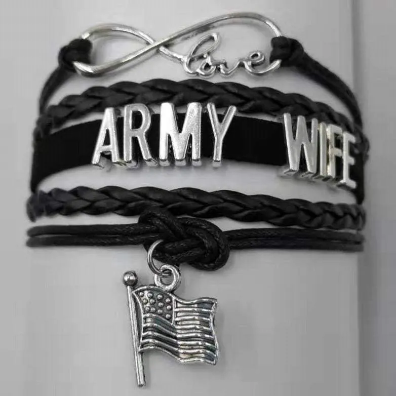Leather Army Charm Bracelet - For Moms & Wives