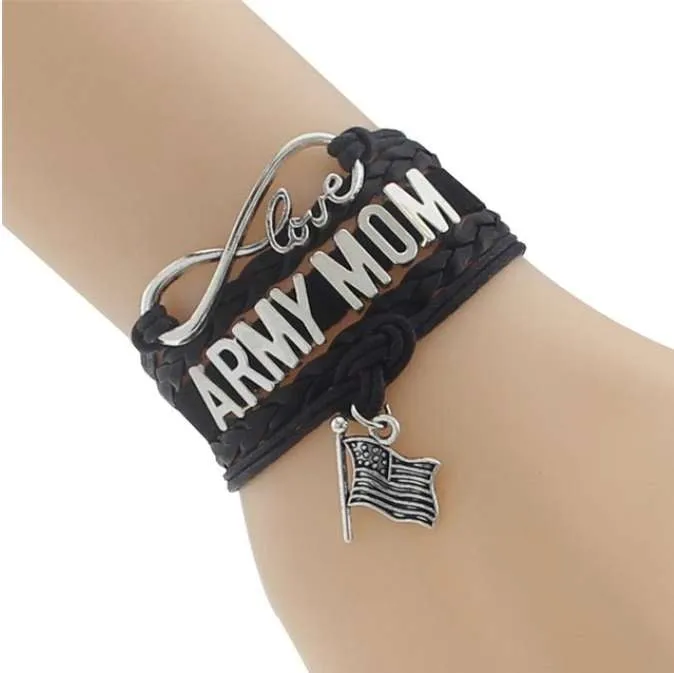 Leather Army Charm Bracelet - For Moms & Wives
