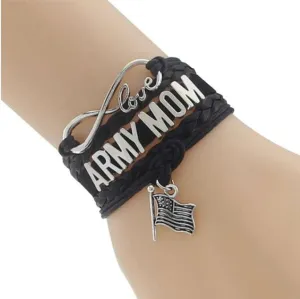Leather Army Charm Bracelet - For Moms & Wives