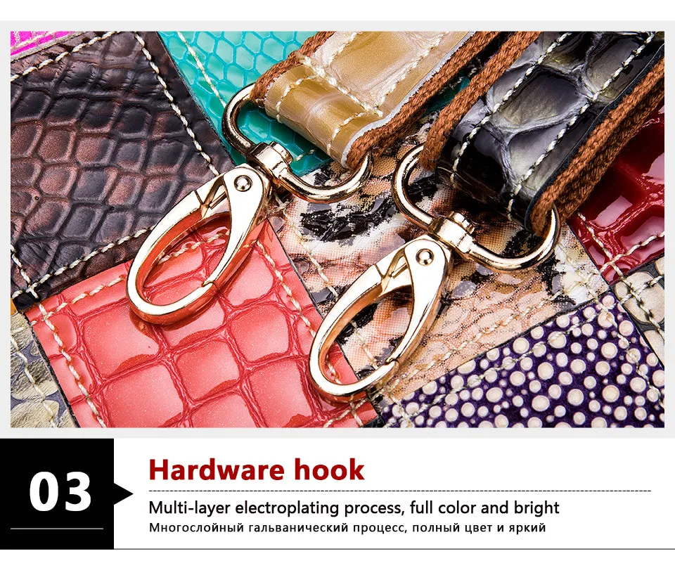 Leather Bag Patchwork Top-handle genuine leather