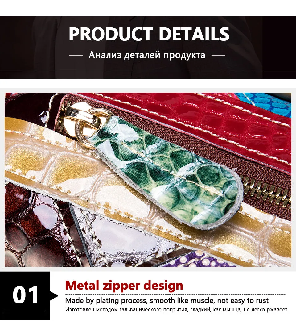 Leather Bag Patchwork Top-handle genuine leather