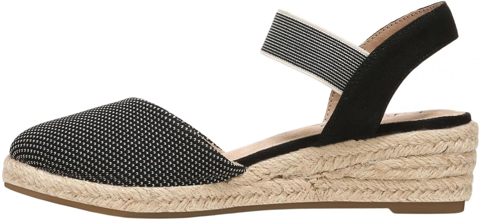 Lifestride Womens Kimmie Espadrille Wedge Sandal Loafer 7258755 Black 7W