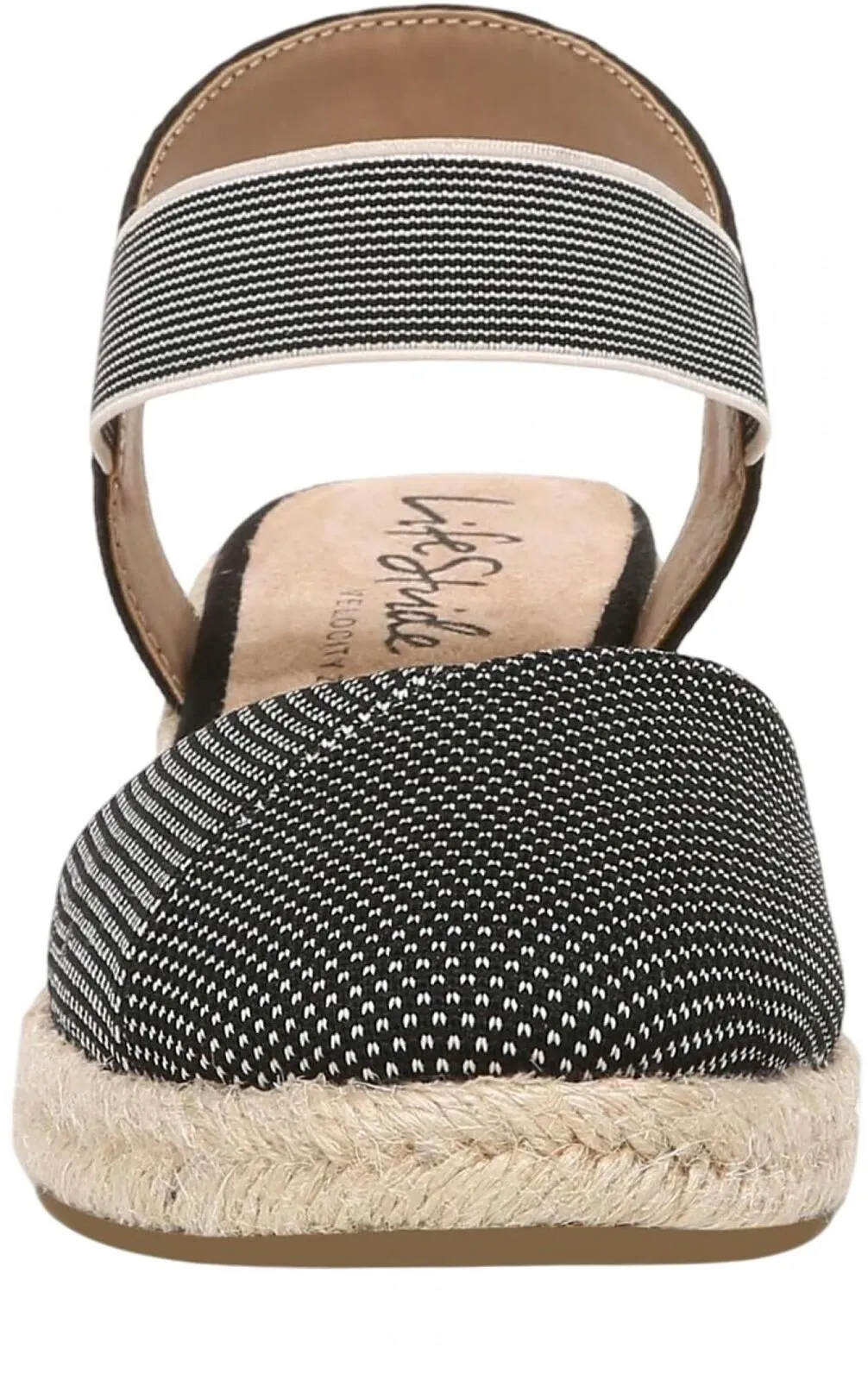 Lifestride Womens Kimmie Espadrille Wedge Sandal Loafer 7258755 Black 7W