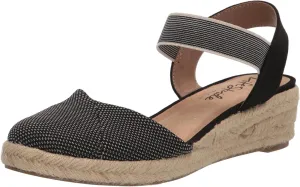 Lifestride Womens Kimmie Espadrille Wedge Sandal Loafer 7258755 Black 7W