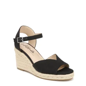 LifeStride Womens Tess Wedge Espadrille Sandals Black 8 M