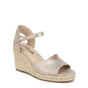 LifeStride Womens Tess Wedge Espadrille Sandals Platino Gold 6 M